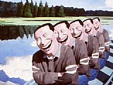 Yue Minjun Famous Paintings - Silent Lake